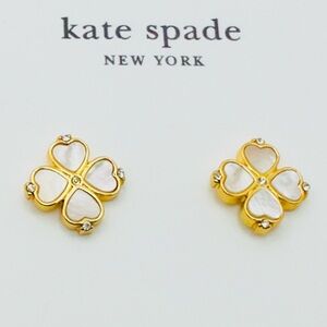 KATE SPADE • Legacy Logo Mother of Pearl Spade Earrings NEW